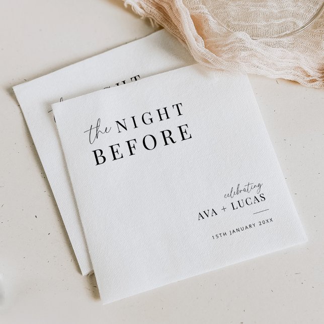 Minimal The Night Before Rehearsal Dinner Napkins (Creator Uploaded)