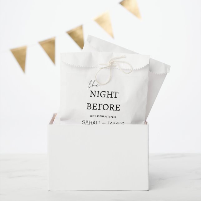 Minimal The Night Before Rehearsal Dinner Wedding  Favor Bag (Party)
