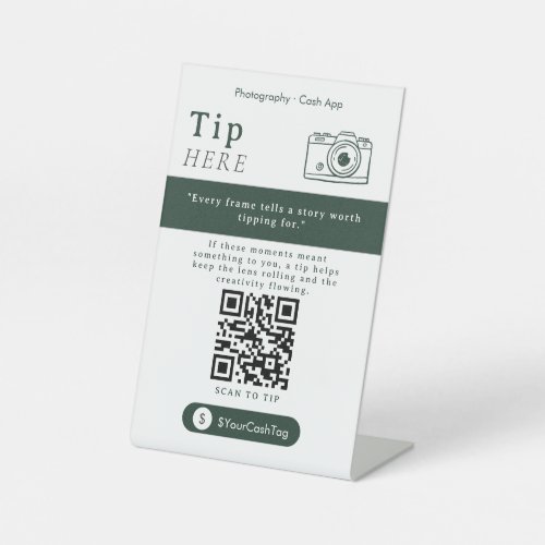 Minimal Tip Here QR Code Sign | Cash App Tips