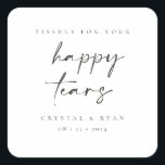 Minimal Tissue Wedding Favor Happy Tears Stickers<br><div class="desc">Our happy tears favor sticker are perfect to add to a pack of tissues as a favor for your guests at your wedding or event.</div>