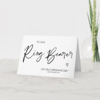 Minimal To Our Ring Bearer on Our Wedding Day