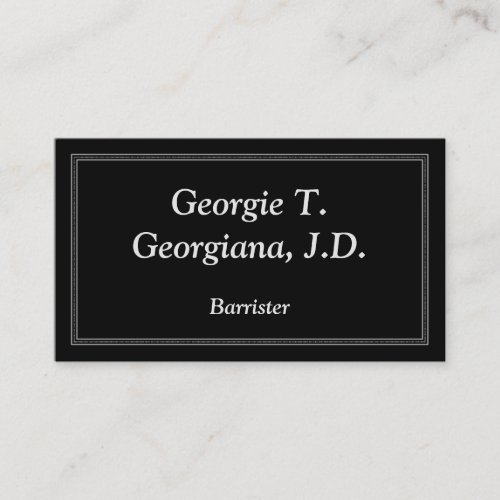 Minimal  Traditional Barrister Business Card