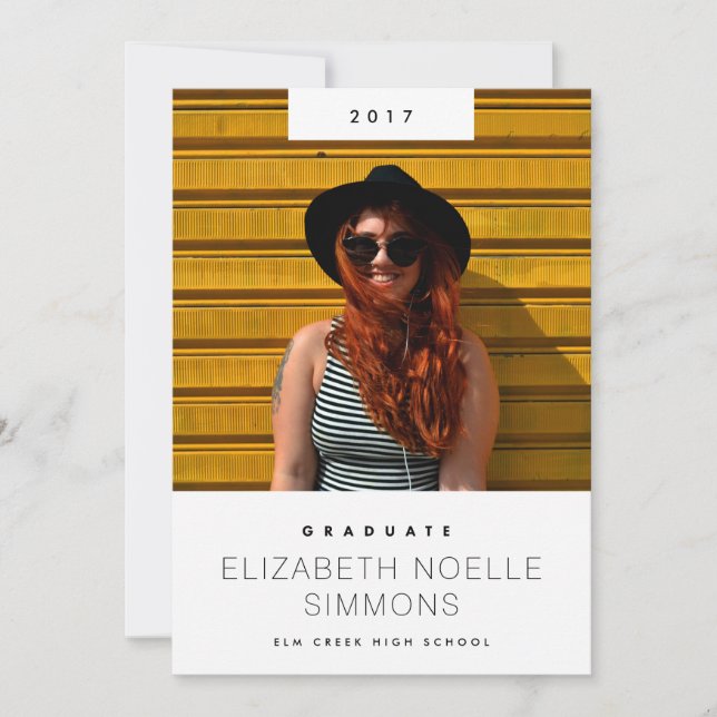 Minimal Trend Modern Photo Graduation Announcement (Front)