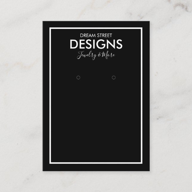 Minimal Trendy Modern Earring Display Card (Front)
