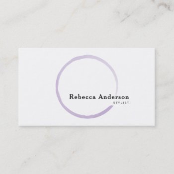 Minimal Trendy Purple Watercolor Circle Business Card by daisylin712 at Zazzle