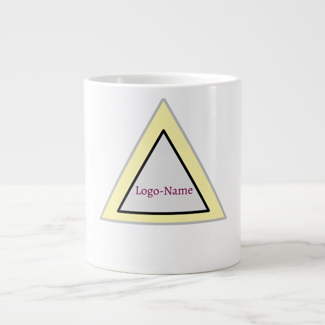 Minimal Triangle Logo Design Giant Coffee Mug (Front)