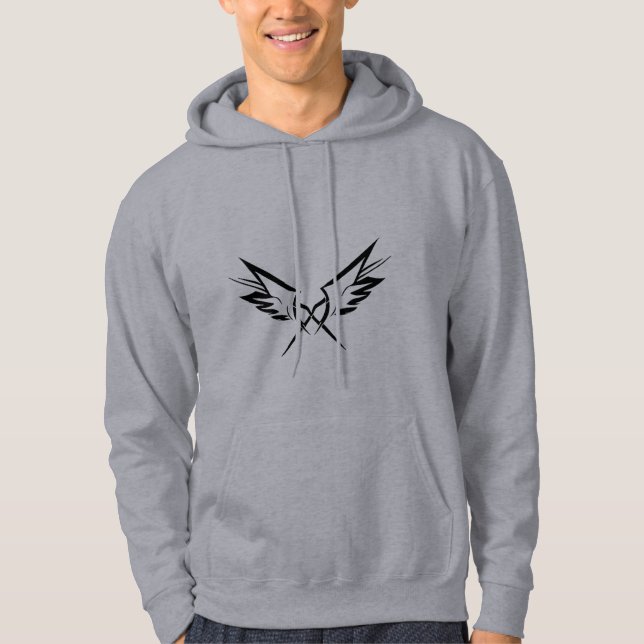 Minimal Tribal Wings Men’s Hoodie (Front)