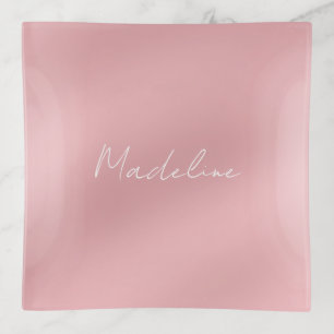 Minimal Trinket Tray Cursive Personal Ring Dish