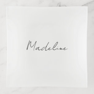Minimal Trinket Tray Cursive Personal Ring Dish