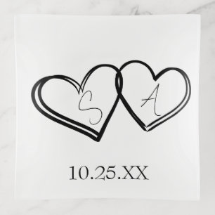 Minimal Trinket Tray Heart Monogram Ring Dish