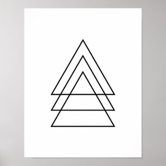 Minimal Trio Of Triangles Poster