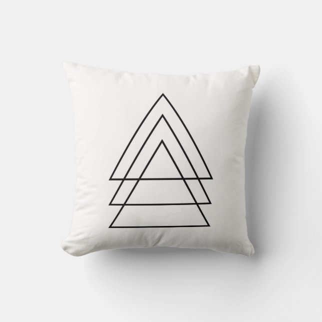 Minimal Trio Of Triangles Throw Pillow (Front)