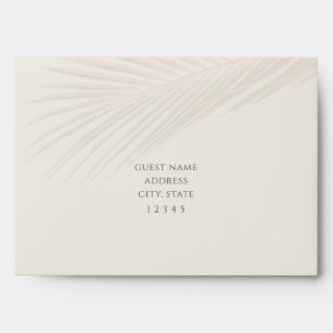 Minimal Tropical Palm Leaf Boho Beach Wedding  Envelope
