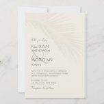 Minimal Tropical Palm Leaf Boho Beach Wedding Invitation<br><div class="desc">Use Design Tool to customize. Capture the essence of a tropical paradise with our chic and modern wedding invitation. The vintage palm leaf on a soft sand colored background, combined with a beautiful font pairing, creates a unique and sophisticated look that is perfect for your special day. With customizable text...</div>