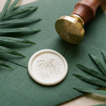 Minimal Tropical Palm Tree Monogram Wedding Wax Seal Stamp<br><div class="desc">Design features our hand-drawn tropical palm tree with a custom monogram. Our boho tropical wedding monogram wax seal stamp is perfect for a beach theme or destination wedding. Design & artwork by Moodthoogy Papery.</div>