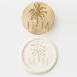 Minimal Tropical Palm Tree Monogram Wedding Wax Seal Stamp<br><div class="desc">Design features our hand-drawn tropical palm tree with a custom monogram. Our boho tropical wedding monogram wax seal stamp is perfect for a beach theme or destination wedding. Design & artwork by Moodthoogy Papery.</div>