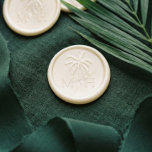 Minimal Tropical Palm Tree Monogram Wedding Wax Seal Sticker<br><div class="desc">Design features our hand-drawn tropical palm tree with a custom monogram. Our boho tropical wedding monogram wax seal sticker is perfect for a beach theme or destination wedding. Design & artwork by Moodthoogy Papery.</div>
