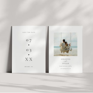 Minimal Tropical Photo Wedding Save The Date