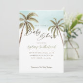 Minimal Tropical Watercolor Palm Trees Baby Shower Invitation (Standing Front)