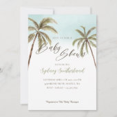 Minimal Tropical Watercolor Palm Trees Baby Shower Invitation (Front)