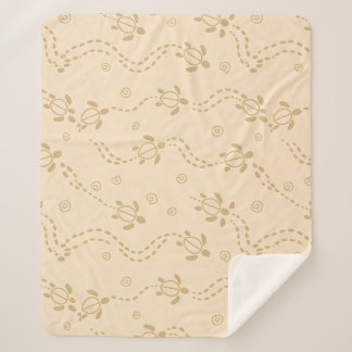 Minimal Turtle Trail Pattern Sherpa Blanket