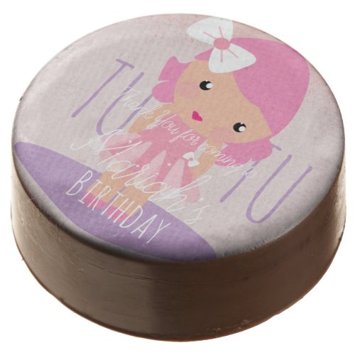 Minimal Tutu Girls Birthday Cartoon Pink Glitter  Chocolate Covered Oreo