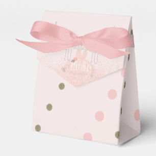 Minimal Tutu Girl's Birthday Turning Two Glitter Favor Boxes