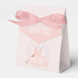 Minimal Tutu Girl's Birthday Turning Two Glitter Favor Boxes