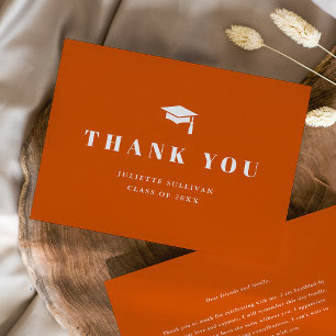 Minimal Type Cap and Tassel Graduation Thank You Card