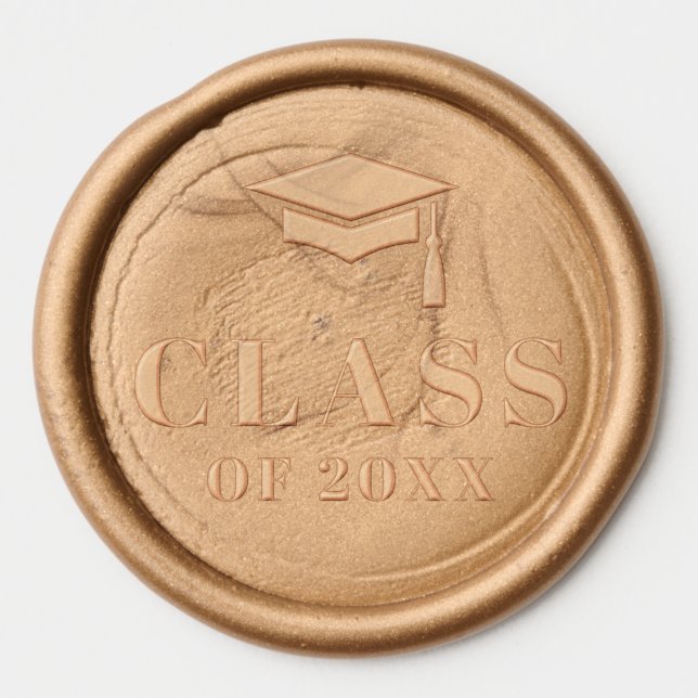 Minimal Type Graduation Invitations Wax Seal Sticker (Front)