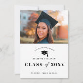 Minimal Type Photo Graduation Announcement (Front)