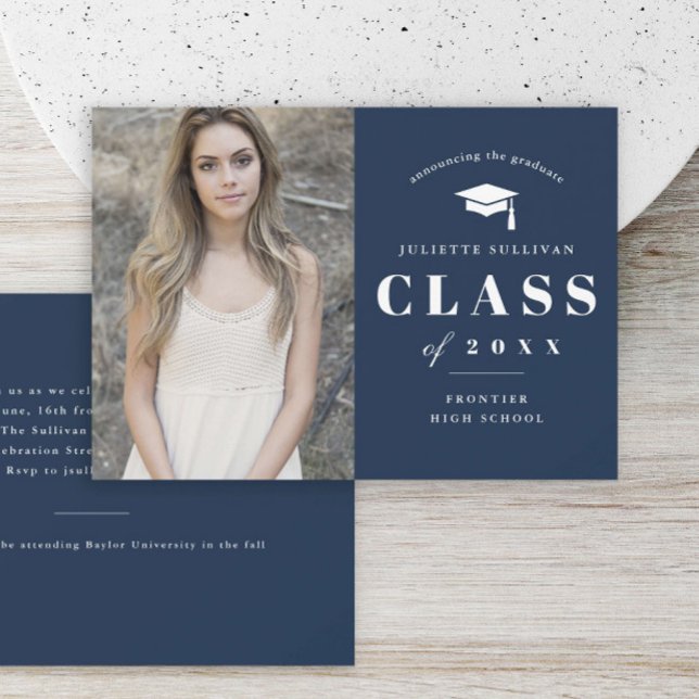 Minimal Type Photo Graduation Announcement (Creator Uploaded)