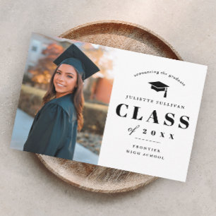 Minimal Type Photo Graduation Announcement