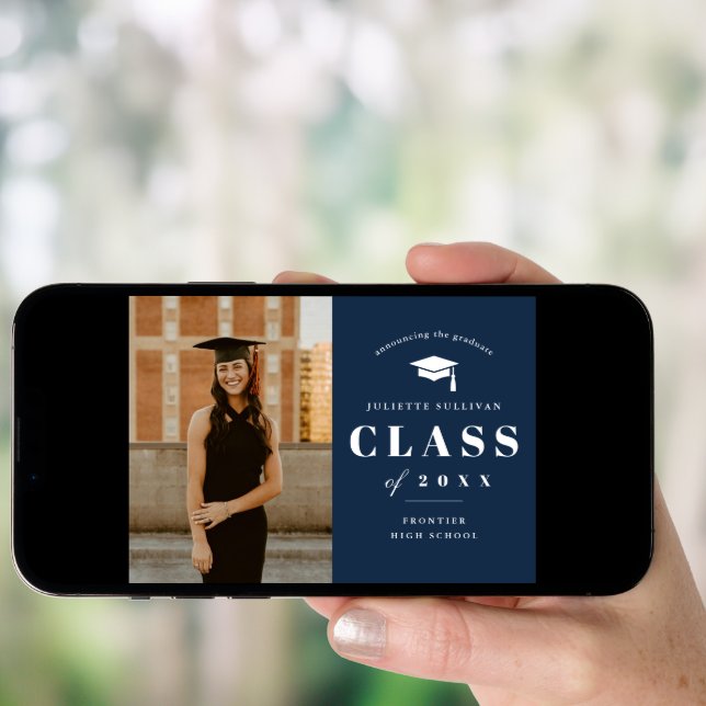 Minimal Type Photo Graduation Party Invitation (Front Digital)