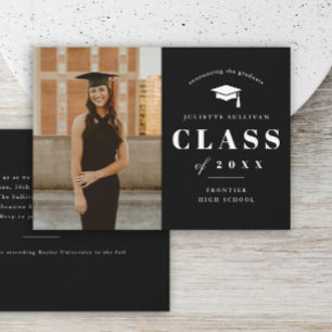 Minimal Type Photo Graduation Party Invitation