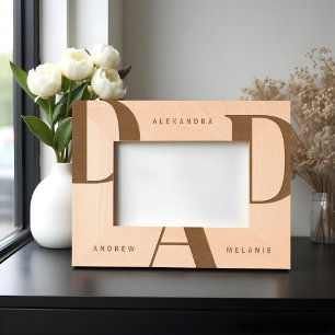 Minimal Typographic Dad Personalized Keepsake Engraved Frames
