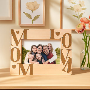 Minimal Typographic Mom Love Elegent   Engraved Frames