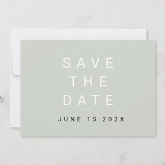 Minimal Typographic Sage Save The Date
