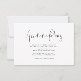 Minimal Typography Accommodations Enclosure Card