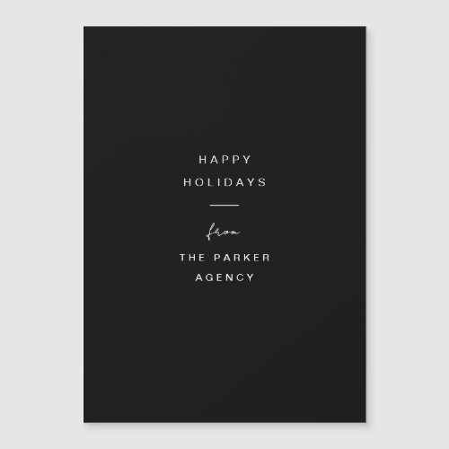 Minimal Typography  Black Corporate Holiday Card