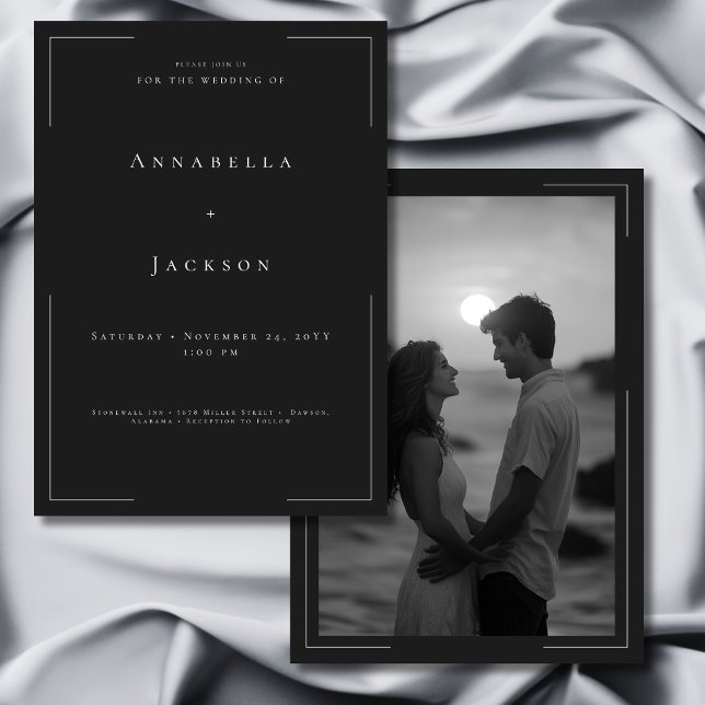 Minimal Typography Black & White Photo Wedding Invitation (Minimal Typography Black & White Photo Wedding Invitation)