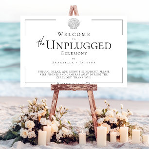 Minimal Typography Black White Seashell Unplugged Foam Board