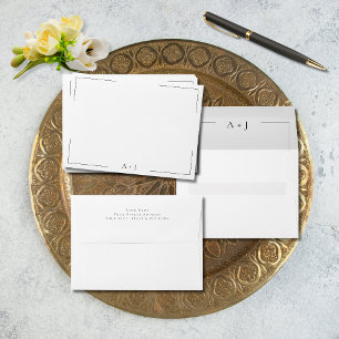 Minimal Typography Black & White Wedding Envelope