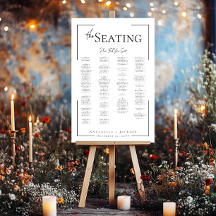 Minimal Typography Black & White Wedding Seating Foam Board