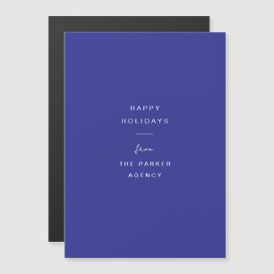 Minimal Typography Blue Corporate Holiday Card