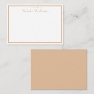 Minimal Typography Casual Script Pastel Orange Note Card