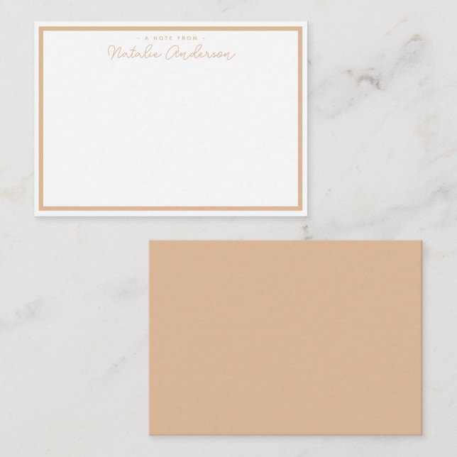 Minimal Typography Casual Script Pastel Orange Note Card (Front/Back)