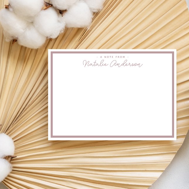 Minimal Typography Casual Script Pastel Rose Note Card (Creator Uploaded)