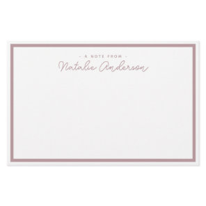 Minimal Typography Casual Script Pastel Rose Stationery