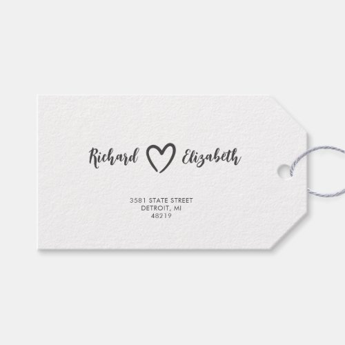 Minimal Typography Clean Modern Wedding  Gift Tags